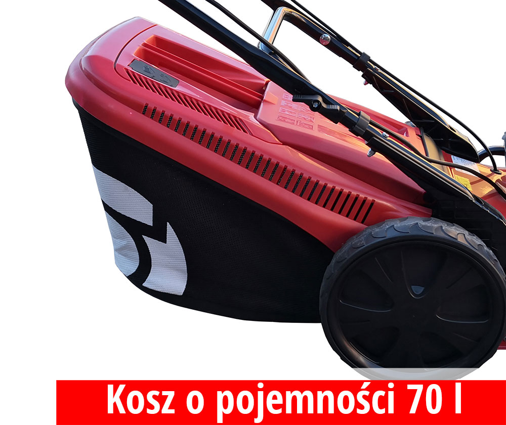 kosiarka spalinowa z dużym koszem 70 litrów